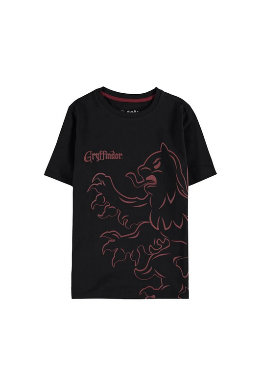 T-Shirt Harry Potter Grifondoro Nera Bambino - Maglietta Ufficiale Hogwarts
