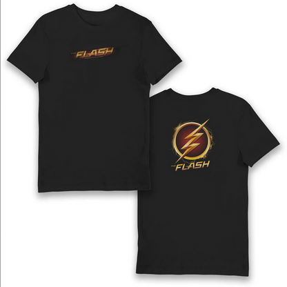 Maglietta T-shirt per adulti con logo Flash della DC Comics Nera