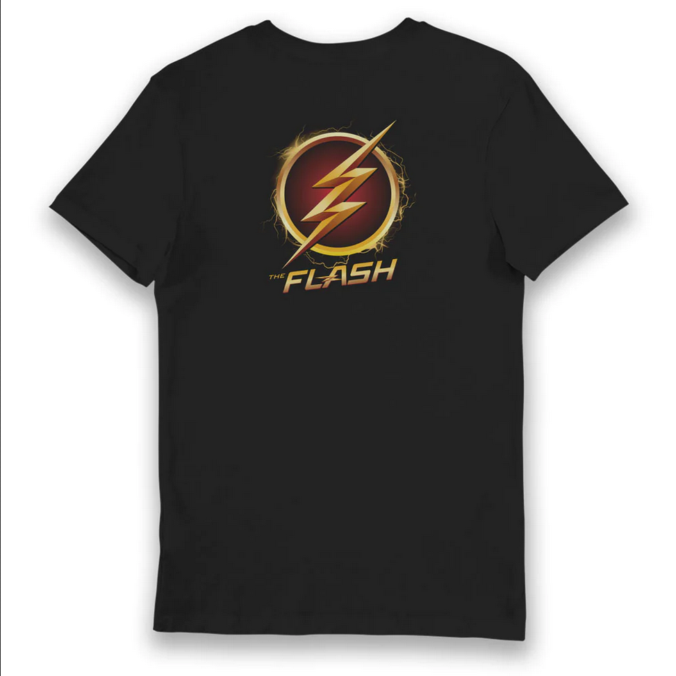 Maglietta T-shirt per adulti con logo Flash della DC Comics Nera