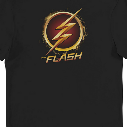 Maglietta T-shirt per adulti con logo Flash della DC Comics Nera