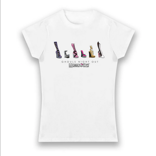 T-Shirt Donna Monster High Ghouls Night Out - Maglietta Bianca Ufficiale