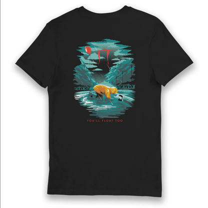 T-Shirt IT Pennywise Georgie Balloon You'll Float Too - Maglietta Nera Adulto