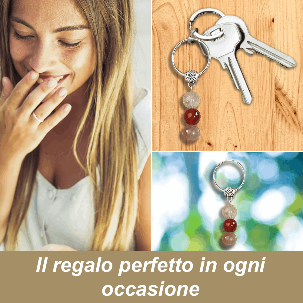 Portachiavi Con Cristalli Naturali Curativi - Rinforzante