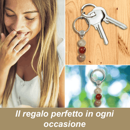 Portachiavi Con Cristalli Naturali Curativi - Rinforzante