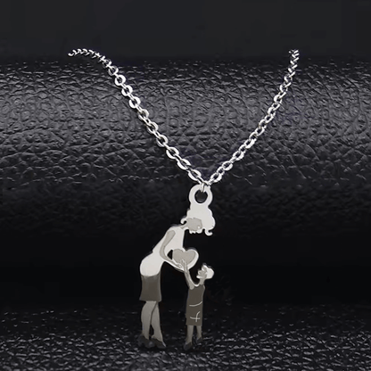 Collana Mamma e Figlio - Acciaio Inox Lucidato di Altissima Qualità