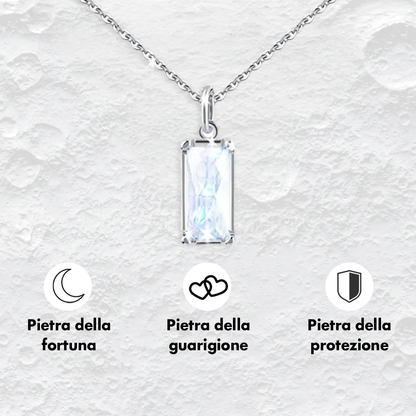 Collana Pietra di Luna Rettangolare in Argento Sterling 925 - A mia cognata