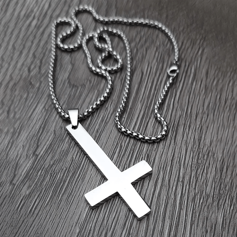 Collana Croce al Rovescio - A Mio Figlio, con Amore Mamma.