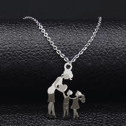 Collana Mamma e Figli - Acciaio Inox Lucidato di Altissima Qualità