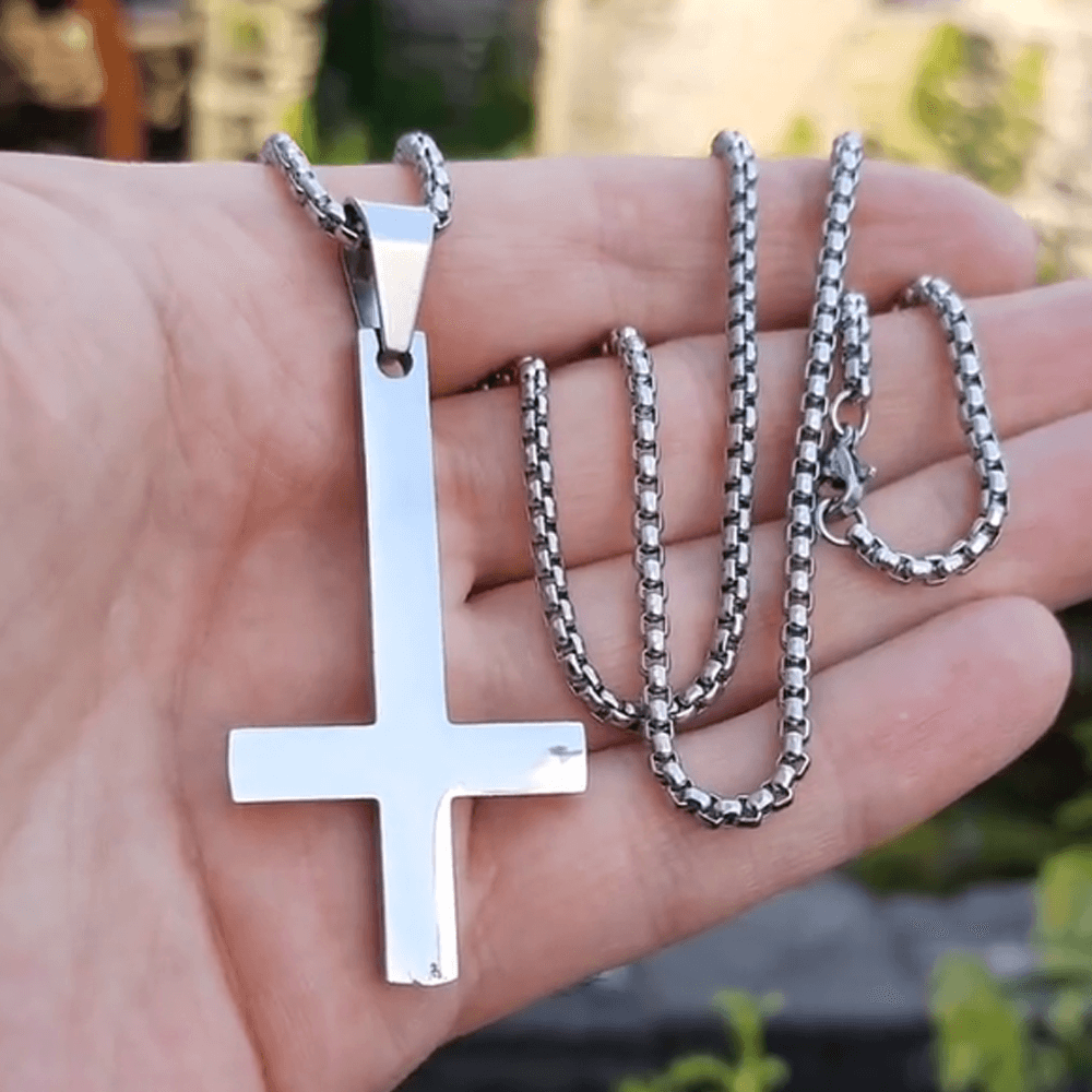 Collana Croce al Rovescio - A Mio Figlio, con Amore Mamma.