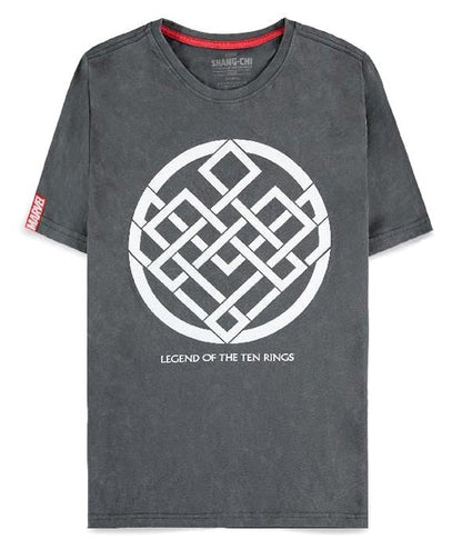 T-Shirt Marvel Shang-Chi Crest Ufficiale 8718526351019 - Maglietta Unisex 100% Cotone Grigia