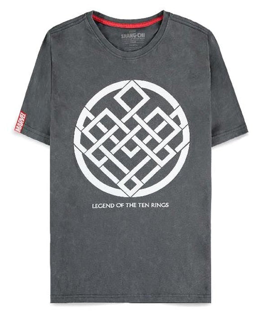 T-Shirt Marvel Shang-Chi Crest Ufficiale 8718526351019 - Maglietta Unisex 100% Cotone Grigia