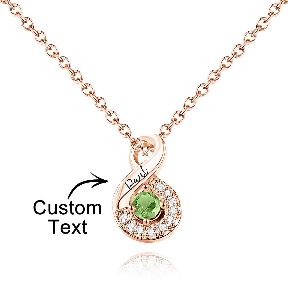 Collana Infinito "Legame Eterno" – Personalizzata con Nomi e Pietre di Nascita - idea regalo mamma