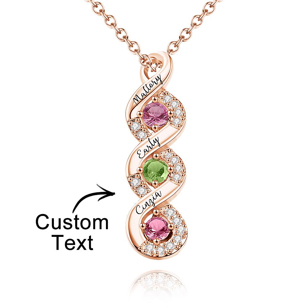 Collana Infinito "Legame Eterno" – Personalizzata con Nomi e Pietre di Nascita - idea regalo mamma