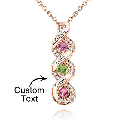 Collana Infinito "Legame Eterno" – Personalizzata con Nomi e Pietre di Nascita - idea regalo mamma
