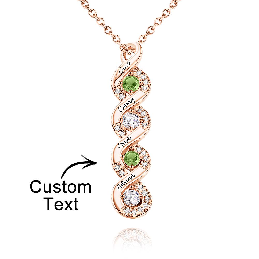 Collana Infinito "Legame Eterno" – Personalizzata con Nomi e Pietre di Nascita - idea regalo mamma