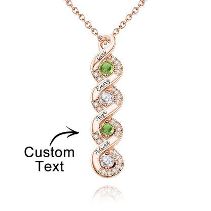Collana Infinito "Legame Eterno" – Personalizzata con Nomi e Pietre di Nascita - idea regalo mamma