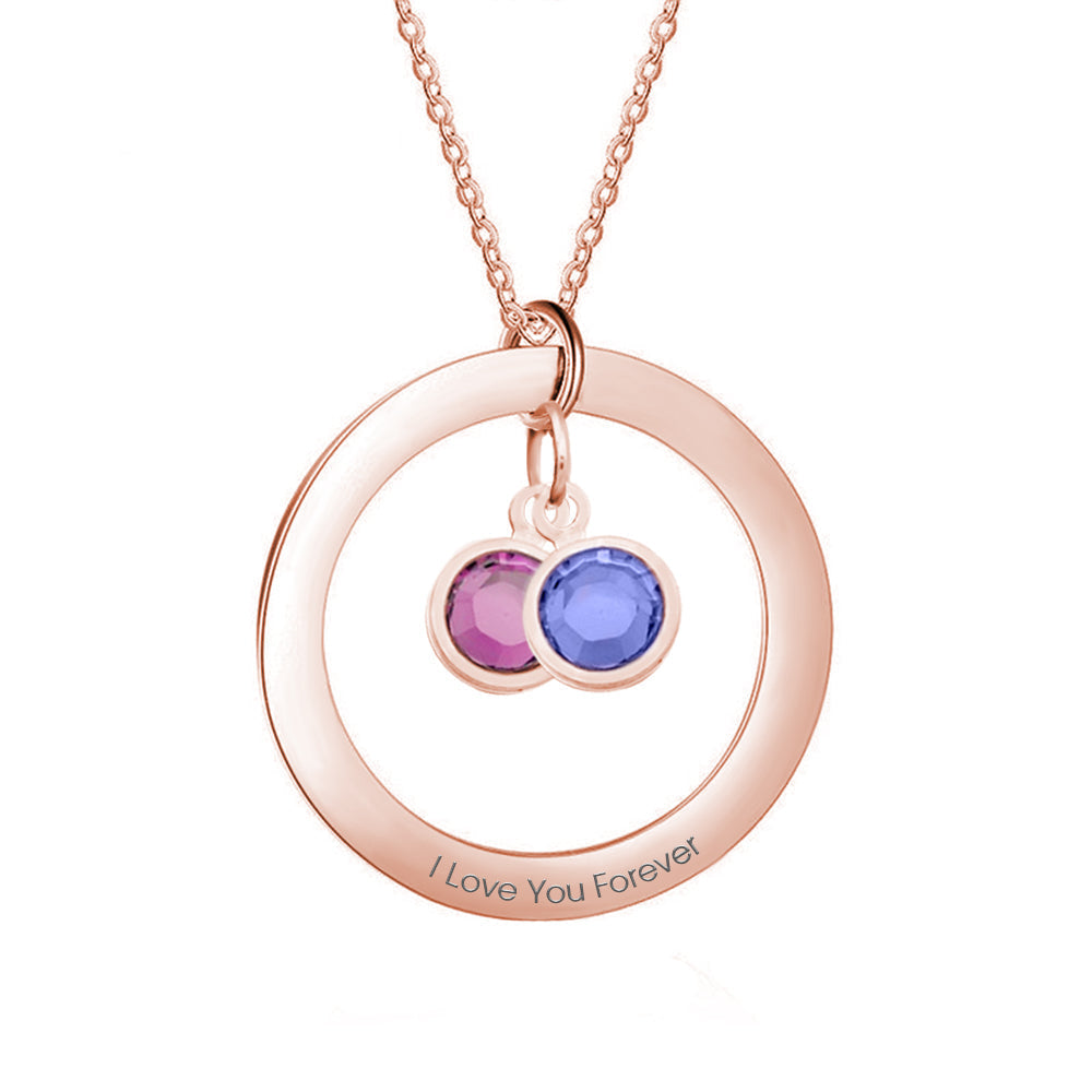 Collana con Pietra di Nascita Personalizzata con frase o nome - idea regalo festa della mamma