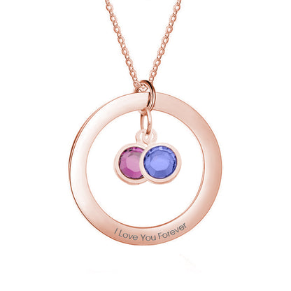 Collana con Pietra di Nascita Personalizzata con frase o nome - idea regalo festa della mamma