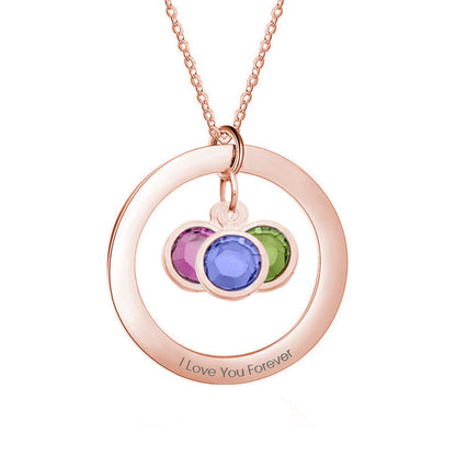 Collana con Pietra di Nascita Personalizzata con frase o nome - idea regalo festa della mamma