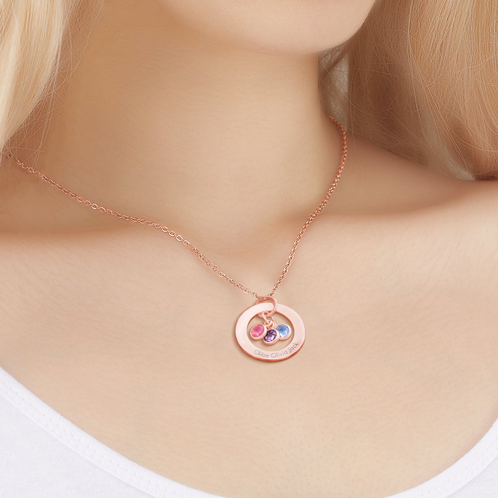 Collana con Pietra di Nascita Personalizzata con frase o nome - idea regalo festa della mamma