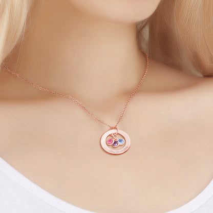 Collana con Pietra di Nascita Personalizzata con frase o nome - idea regalo festa della mamma