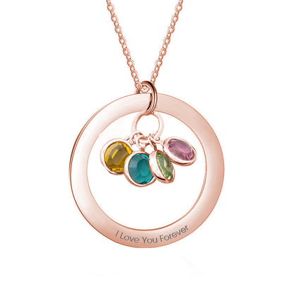 Collana con Pietra di Nascita Personalizzata con frase o nome - idea regalo festa della mamma