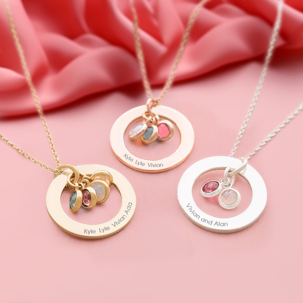 Collana con Pietra di Nascita Personalizzata con frase o nome - idea regalo festa della mamma