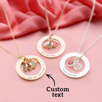 Collana con Pietra di Nascita Personalizzata con frase o nome - idea regalo festa della mamma