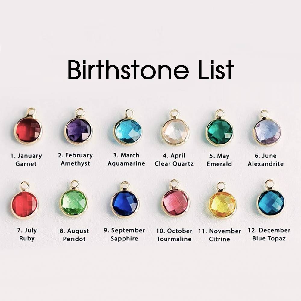 Collana con Pietra di Nascita Personalizzata con frase o nome - idea regalo festa della mamma