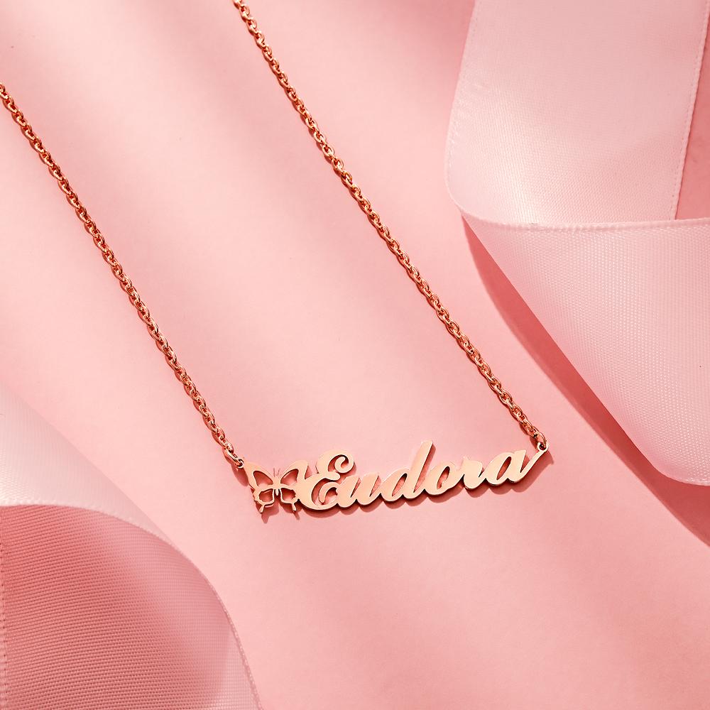 Collana Personalizzata con Nome e Farfalla Gioiello per Lei - mamma