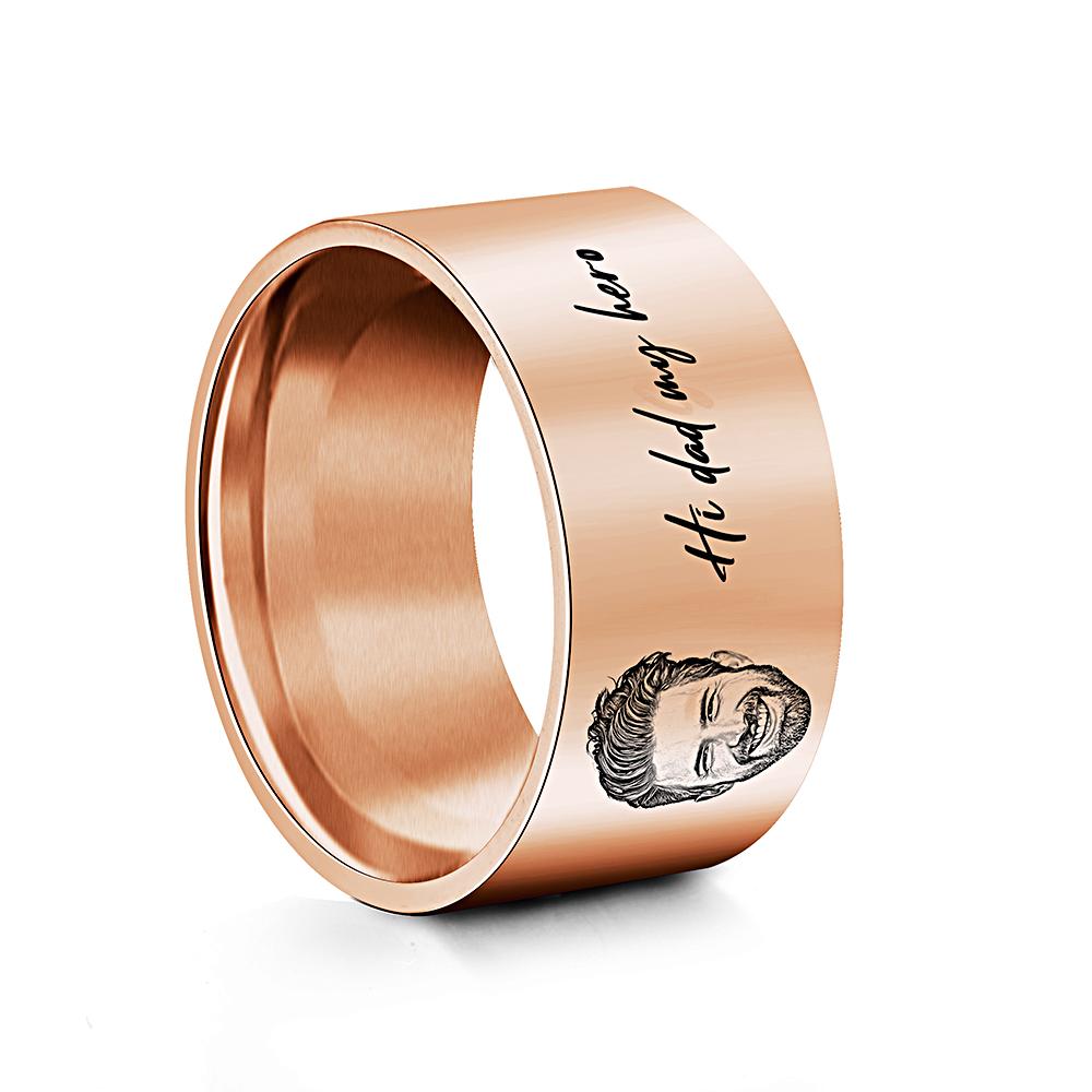 Anello da Uomo Personalizzato con Foto e Incisione - Regalo Festa del Papà