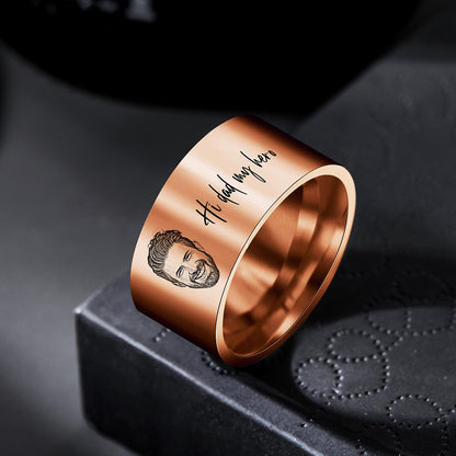 Anello da Uomo Personalizzato con Foto e Incisione - Regalo Festa del Papà