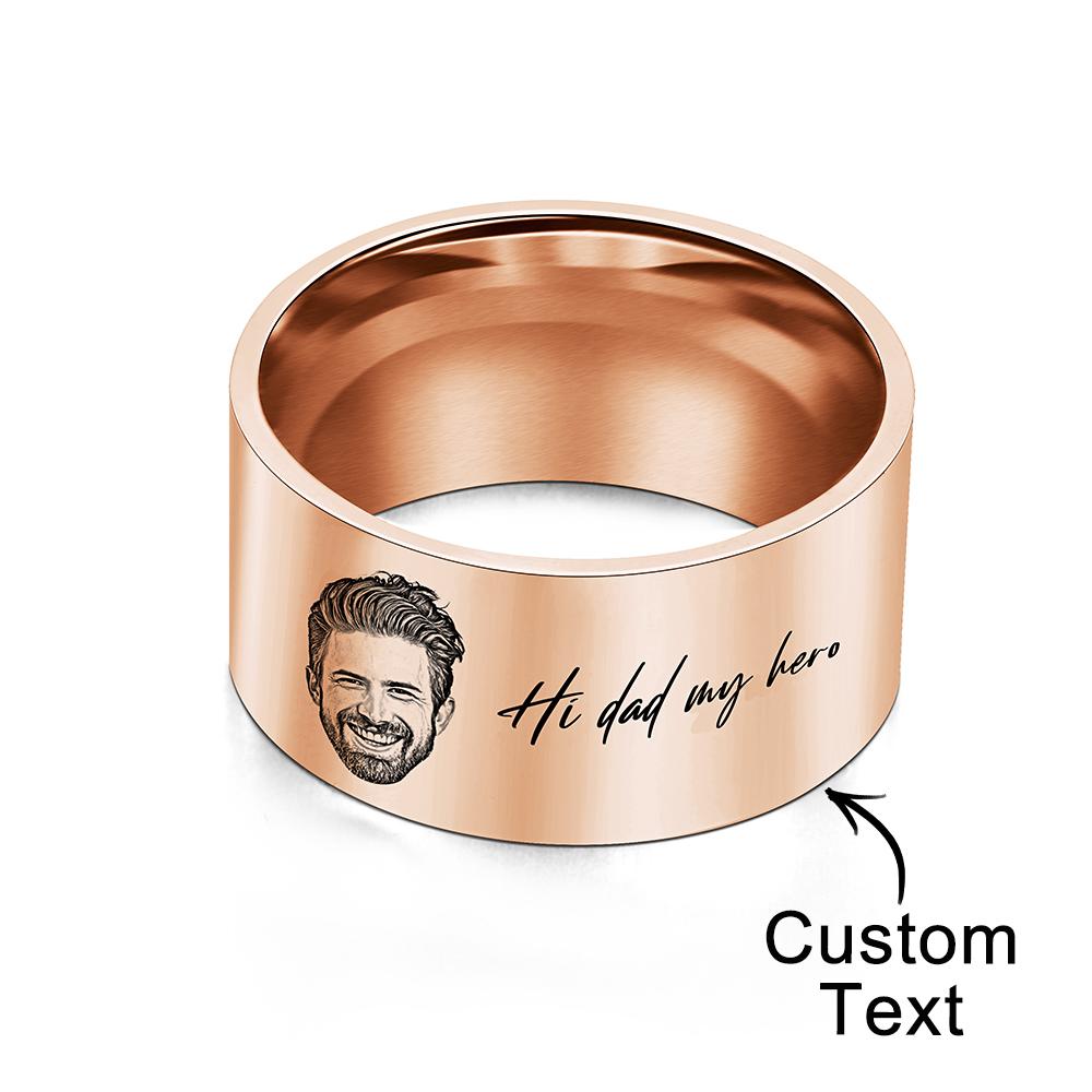 Anello da Uomo Personalizzato con Foto e Incisione - Regalo Festa del Papà
