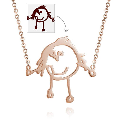 Collana "Line Art" Personalizzata – Ciondolo Realizzato dal Tuo Disegno – Gioiello Unico d'Autore