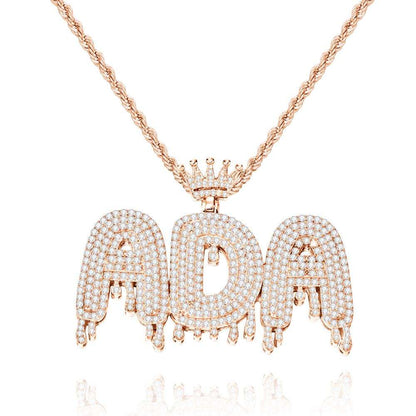 Collana Iniziale Bling Personalizzata Pendente Hip Hop Uomo e Donna