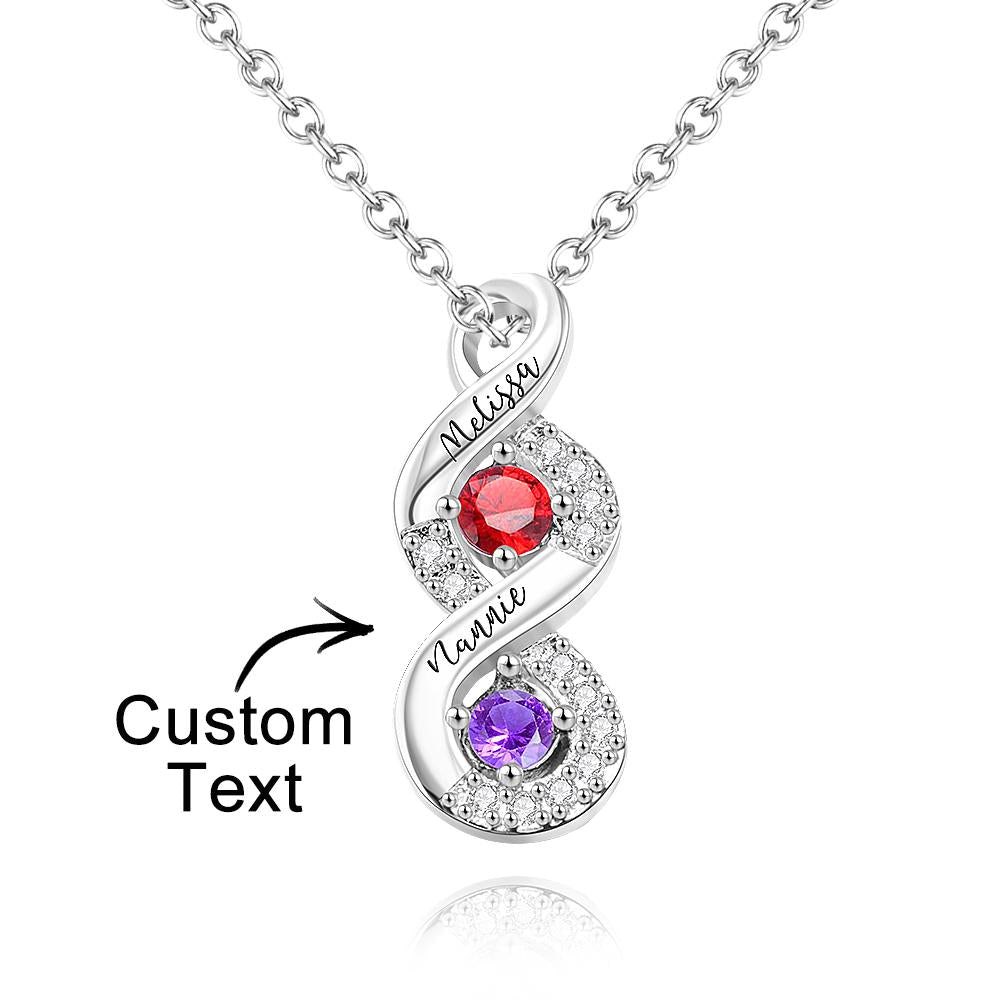 Collana Infinito "Legame Eterno" – Personalizzata con Nomi e Pietre di Nascita - idea regalo mamma