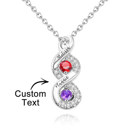 Collana Infinito "Legame Eterno" – Personalizzata con Nomi e Pietre di Nascita - idea regalo mamma