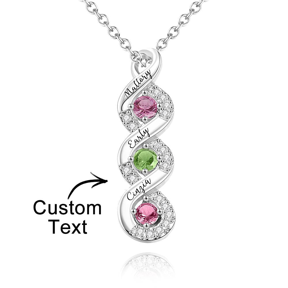 Collana Infinito "Legame Eterno" – Personalizzata con Nomi e Pietre di Nascita - idea regalo mamma