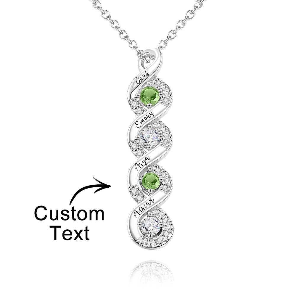 Collana Infinito "Legame Eterno" – Personalizzata con Nomi e Pietre di Nascita - idea regalo mamma