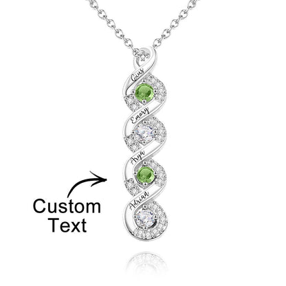 Collana Infinito "Legame Eterno" – Personalizzata con Nomi e Pietre di Nascita - idea regalo mamma