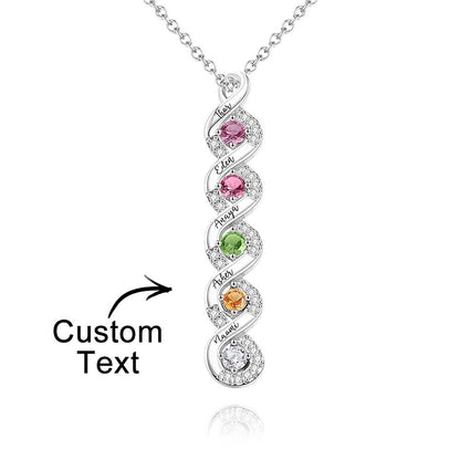 Collana Infinito "Legame Eterno" – Personalizzata con Nomi e Pietre di Nascita - idea regalo mamma