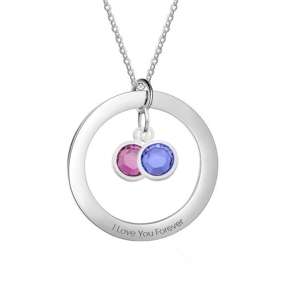 Collana con Pietra di Nascita Personalizzata con frase o nome - idea regalo festa della mamma