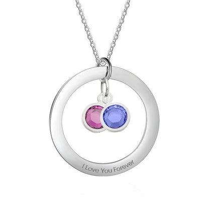 Collana con Pietra di Nascita Personalizzata con frase o nome - idea regalo festa della mamma
