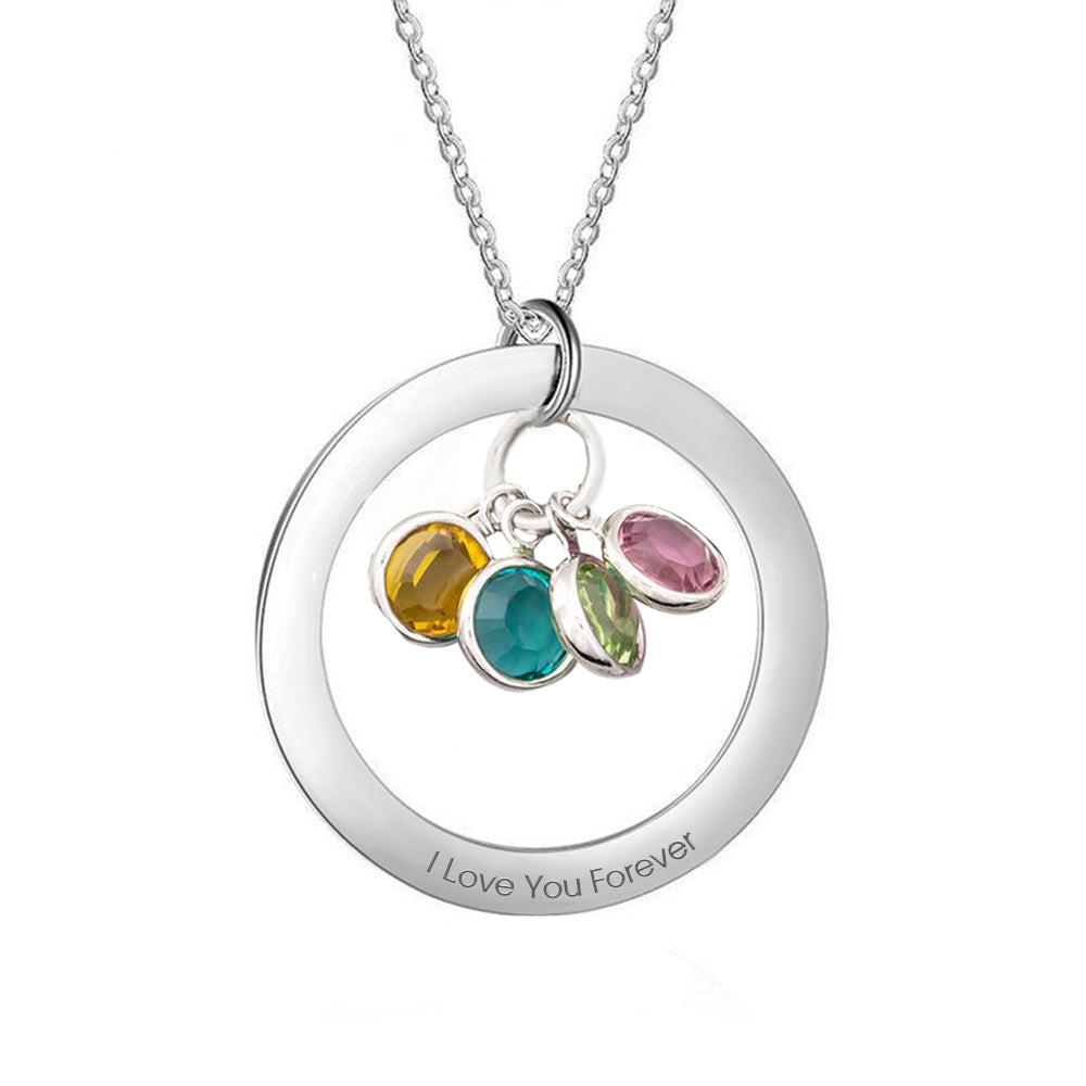 Collana con Pietra di Nascita Personalizzata con frase o nome - idea regalo festa della mamma