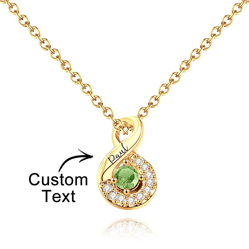 Collana Infinito "Legame Eterno" – Personalizzata con Nomi e Pietre di Nascita - idea regalo mamma