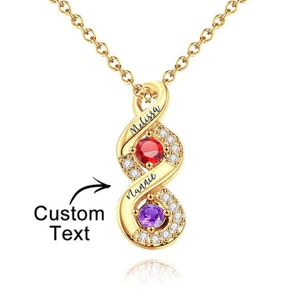 Collana Infinito "Legame Eterno" – Personalizzata con Nomi e Pietre di Nascita - idea regalo mamma