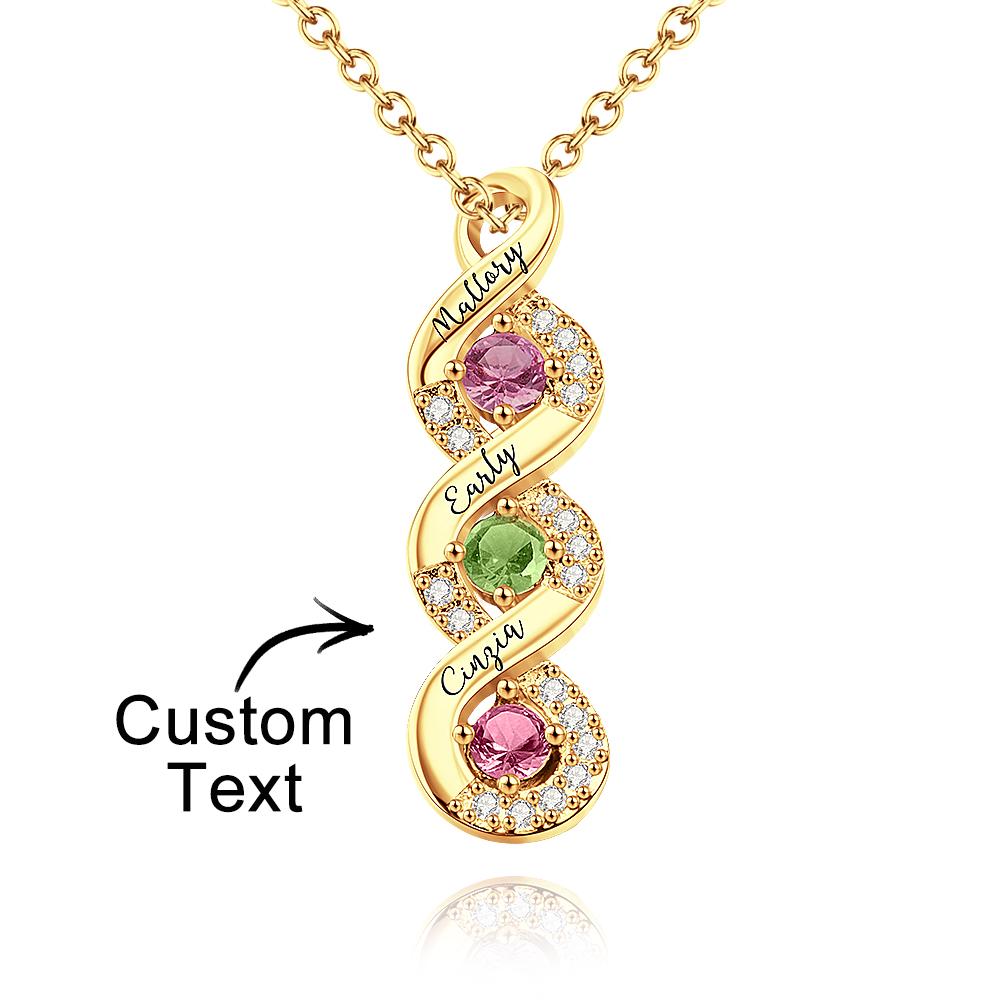 Collana Infinito "Legame Eterno" – Personalizzata con Nomi e Pietre di Nascita - idea regalo mamma