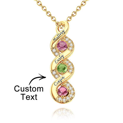Collana Infinito "Legame Eterno" – Personalizzata con Nomi e Pietre di Nascita - idea regalo mamma