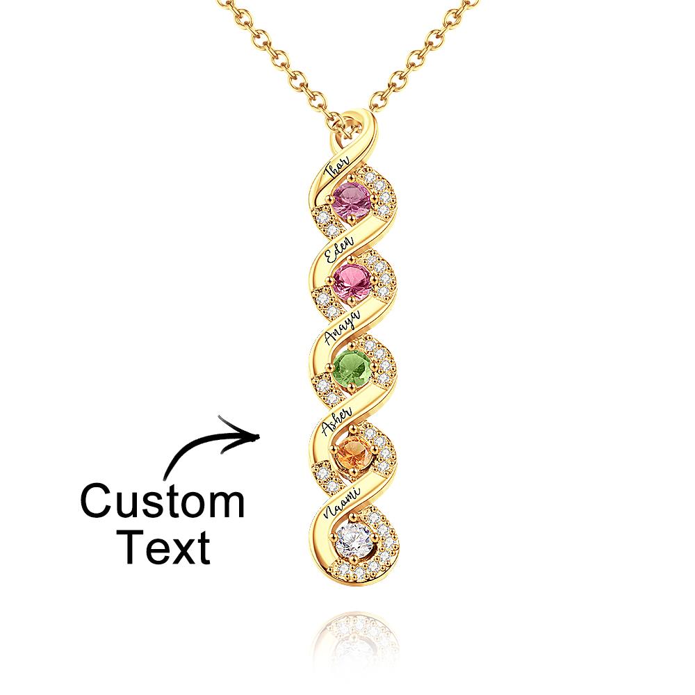 Collana Infinito "Legame Eterno" – Personalizzata con Nomi e Pietre di Nascita - idea regalo mamma