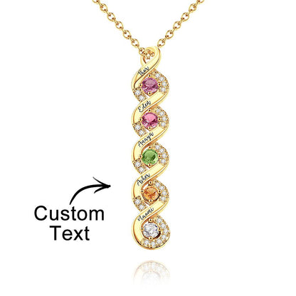 Collana Infinito "Legame Eterno" – Personalizzata con Nomi e Pietre di Nascita - idea regalo mamma
